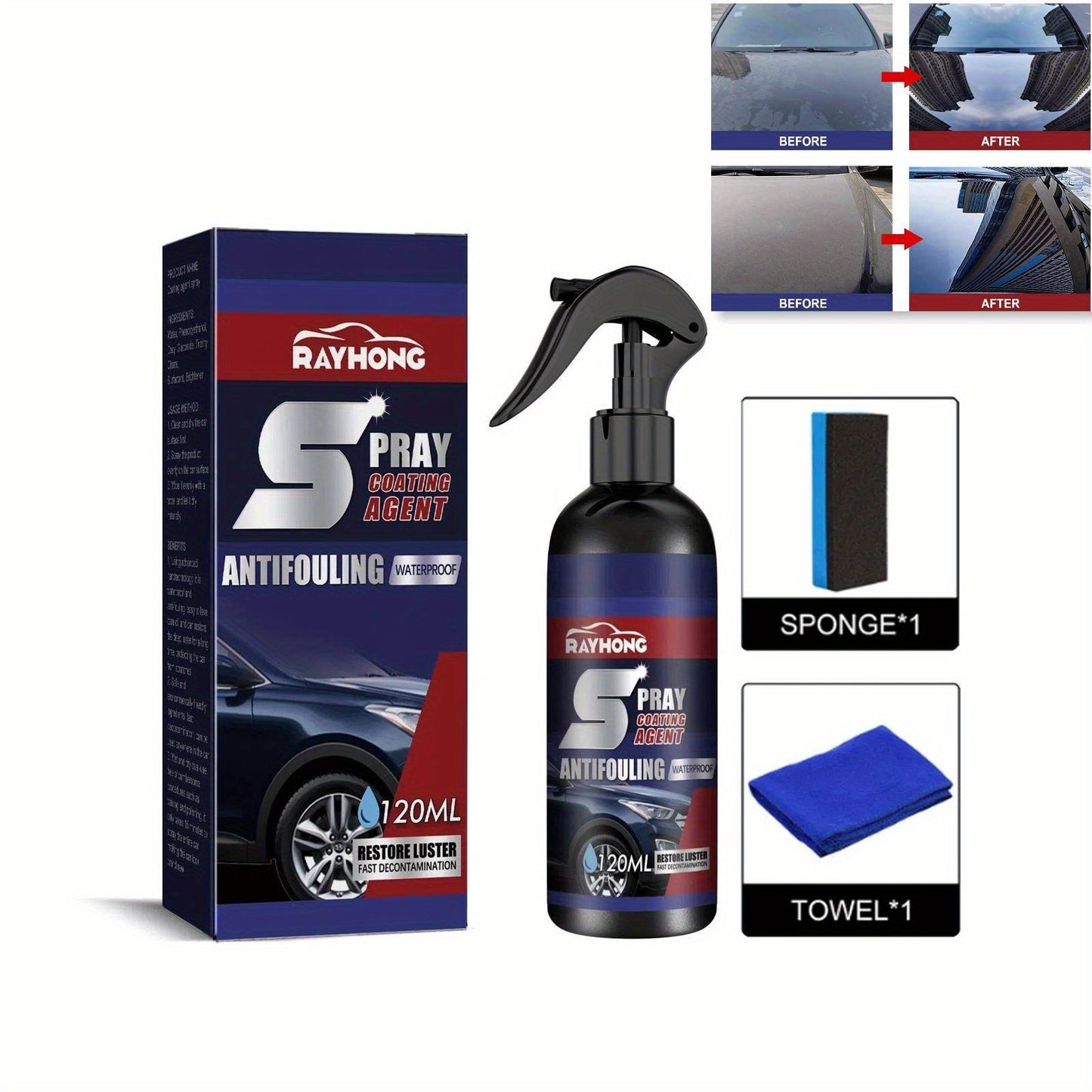 3-In-1 Car Coating Spray, Suitable for Car Paint: Fast Coating Agent - Fast Coating Car Wax Polish Waterless Car Wash Agent - Car Coating Spray - Plastic Coating Agent - Nano Coating Spray Automobile coating