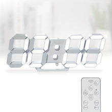 Load image into Gallery viewer, KOMUGI 9.7&quot; Digital LED Wall Clock with Remote Control - USB Powered, Auto Dimmable, Alarm, Large Display for Bedroom &amp; Living Room, Living Room Decor | Cubeshaped Design | Durable LED Numerals, Clock for Living Room
