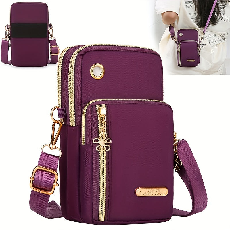 Mini Fashion Cellphone Bag, Trendy Zipper Crossbody Bag, Women's Casual Handbag, Card Holder & Purse