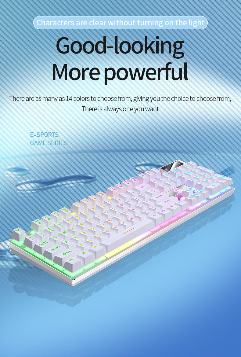 Universal Gaming Keyboard USB Wired Keyboard, Luminous Keyboard For Computer Laptop Notebook Easter Gift
