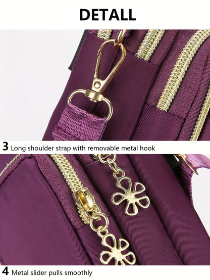 Mini Fashion Cellphone Bag, Trendy Zipper Crossbody Bag, Women's Casual Handbag, Card Holder & Purse