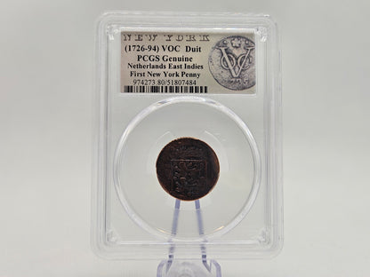1790 1st New York Penny Coin Duit VOC Dutch coins
