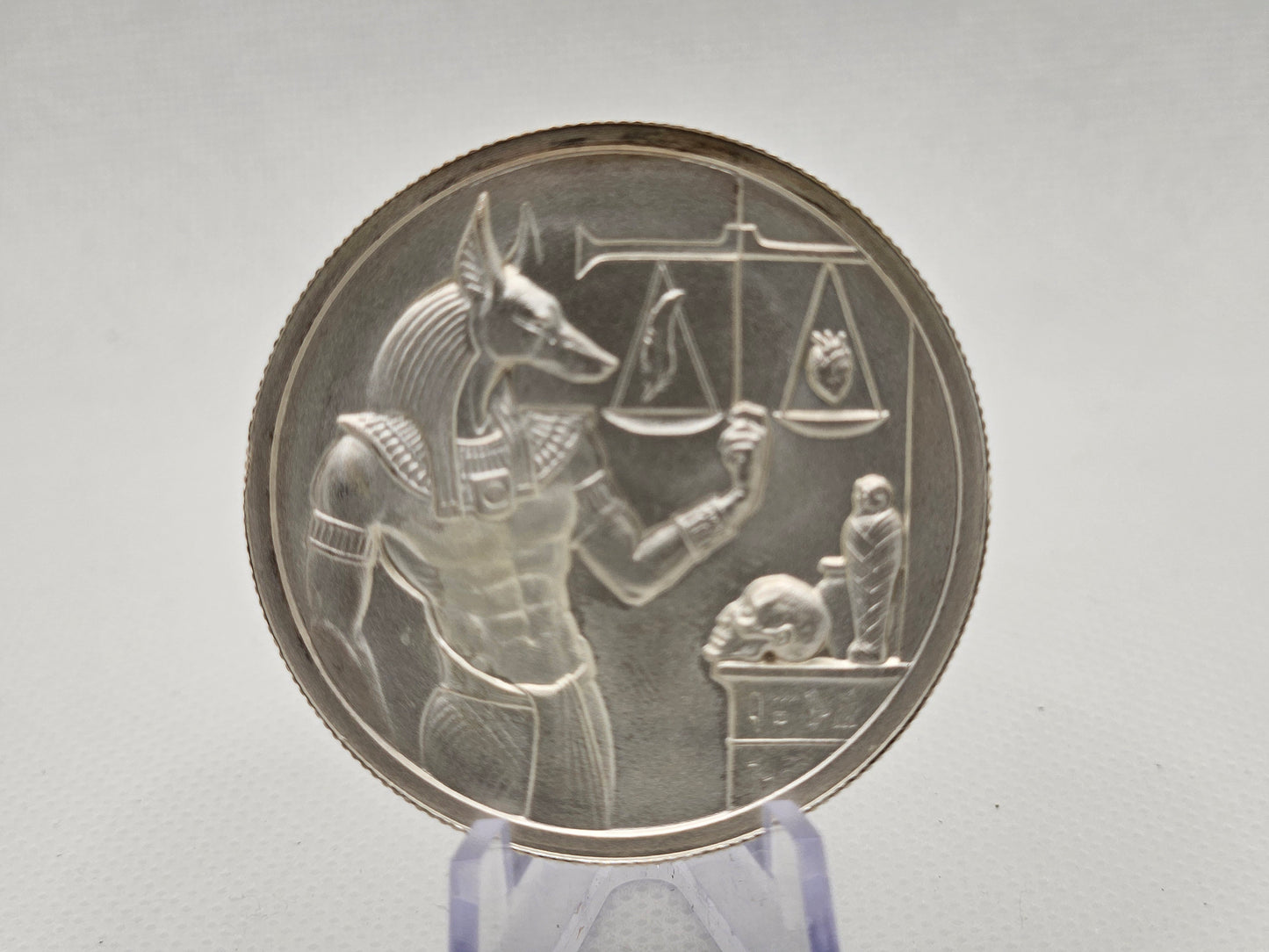 2oz Silver Coin Egyptian God Anubis High Relief BU