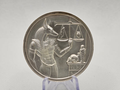 2oz Silver Coin Egyptian God Anubis High Relief BU