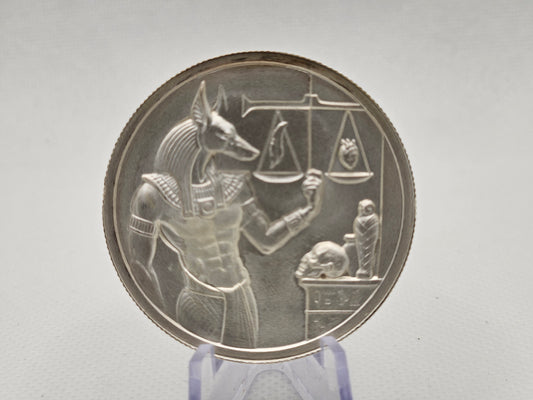 2oz Silver Coin Egyptian God Anubis High Relief BU