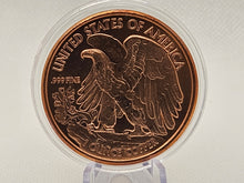 Load image into Gallery viewer, 1oz Copper Fine Copper Brilliant Walking Liberty Copper Round
