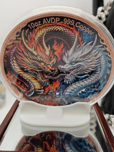 Load image into Gallery viewer, 10 oz High Relief Copper Dragon Round .999 Fine Colorized Copper in Capsule
