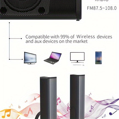 20W 3D Wireless Home Theater Computer Stereo Surround Speakers - Transformable into Two TV Speakers - Perfect Gift for Any Occasion