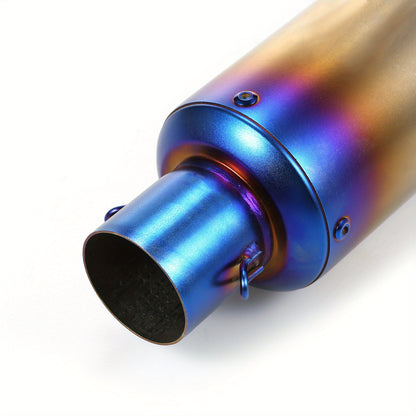 1pc Lixada Universal Stainless Steel Motorcycle Exhaust Pipe, 38-51mm, Tail Refit Exhaust Muffler for ATV, Motorcycles