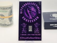 Load image into Gallery viewer, 1 Grain Pure Silver Bar in Colored Card Assay Dragon .999 Branded Silver Bars
