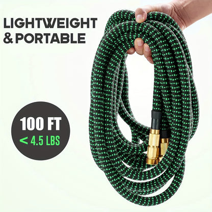 1 Roll, Expandable Garden Hose, Water Hose With 10 Function Spray Nozzle, Extra Strength 3750D, Durable 4-Layers Latex Flexible Hose With 3/4" Solid Brass Fittings