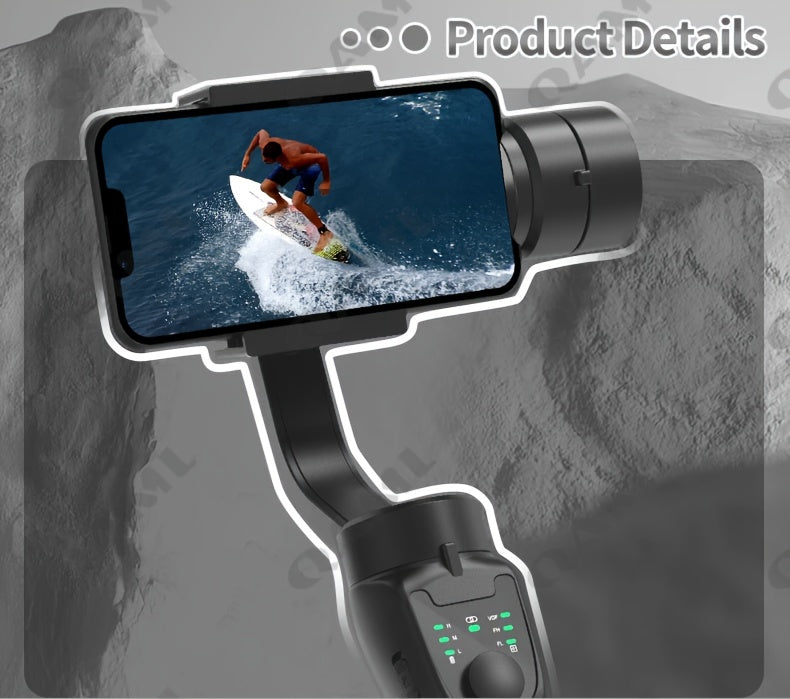 QAML F8 Handheld 3-Axis Gimbal Phone Holder Anti Shake Video Record Stabilizer for Xiaomi iPhone Cellphone Smartphone