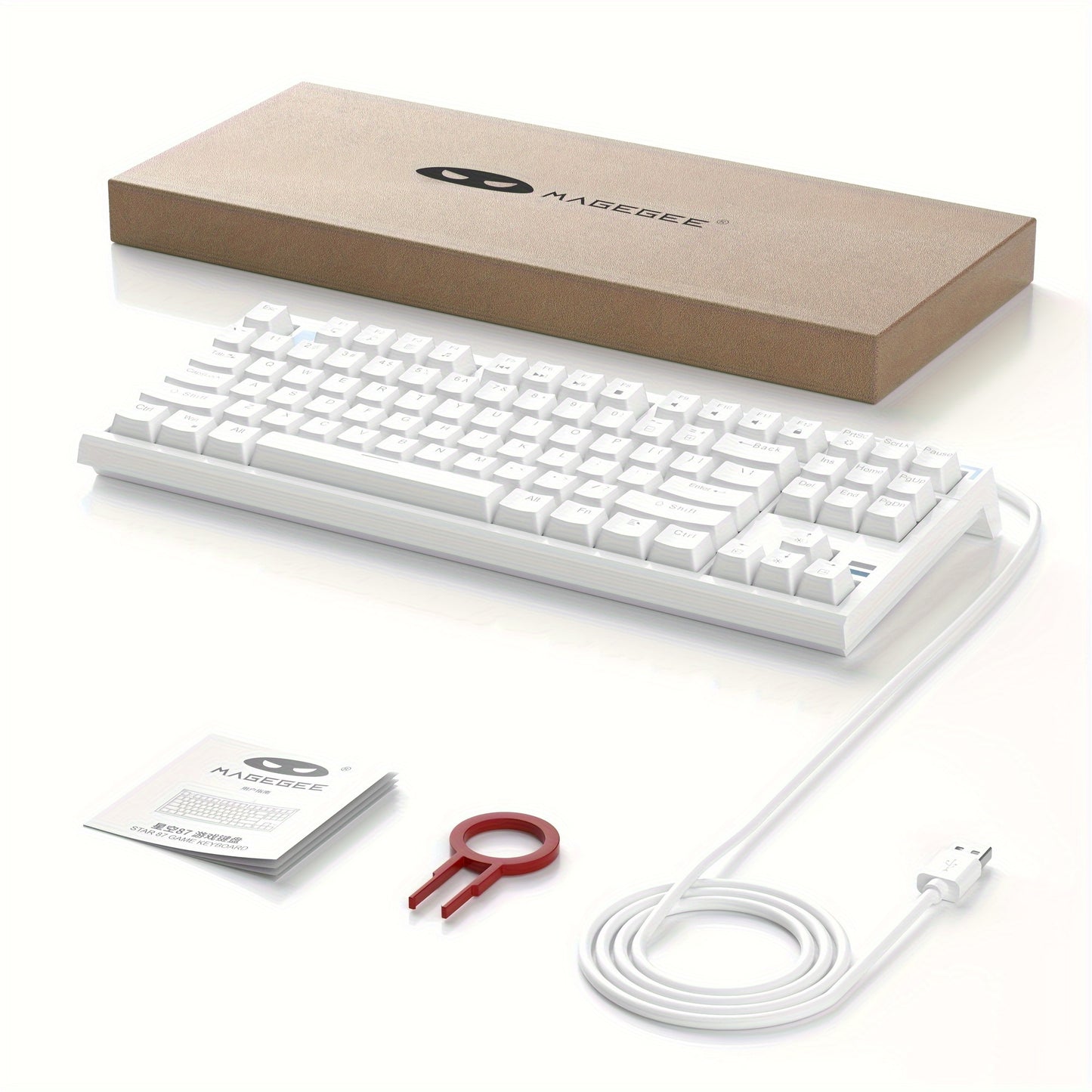 MageGee 75% Mechanical Gaming Keyboard With Blue Switch, LED Backlit Keyboard, 87 Keys Compact TKL Wired Computer Keyboard For Windows Laptop PC Gamer Gift For Birthday/Easter/Boy/Girlfriend