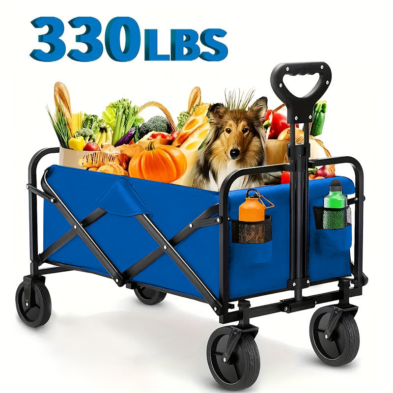 Heavy Duty] AIRRDELI Heavy Duty Foldable Wheeled Cart | Utility Cart for Groceries, Sports, Gardening, Shopping and Camping | Youngsters' portable folding cart