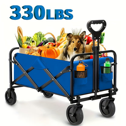 Heavy Duty] AIRRDELI Heavy Duty Foldable Wheeled Cart | Utility Cart for Groceries, Sports, Gardening, Shopping and Camping | Youngsters' portable folding cart