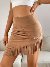 Load image into Gallery viewer, Micro Elasticity Solid Color Tassel Ruched Beaded Bodycon Skirt - Stretchy Polyester Fabric, Elegant Casual Wear for Spring &amp; Summer - Womens Clothing for All Seasons

