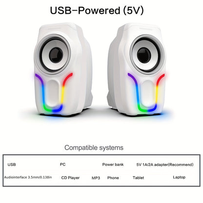Rainbow LED Illuminated Gaming Keyboard Set - Keyboard & Mouse Combos with 104 Keys, 2400DPI 6-Button Optical Mouse, and 3.5mm Wired Headset with Mic, Plus RGB Computer Speaker for PS4, Xbox, PC, and Laptop