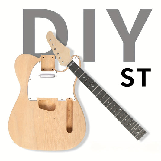 DIY 6-String TL Style Electric Guitar Kits With Mahogany Body, Maple Neck And Accessories