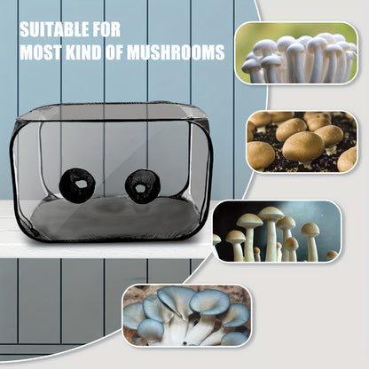 1pc PVC Mushroom Growing Still Air Box, Portable Foldable Pop Up Mushroom Grow Tent, Mushroom Growing Container