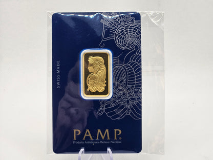 10 gram Gold Pamp Swiss Bar w/ Assay 10 Grams of Gold