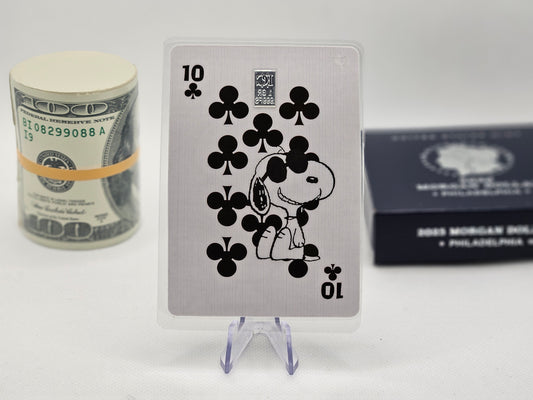 1 Grain Pure Silver Bar in Card Assay .999 Snoopy Peanuts Collectable Card