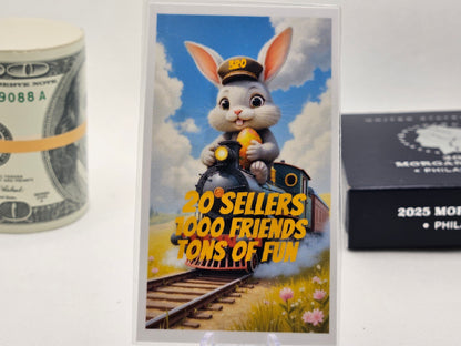 2 Grains Pure Silver Bar in Card Assay .999 Dog Pooping Collectable Card Bunny on Rev