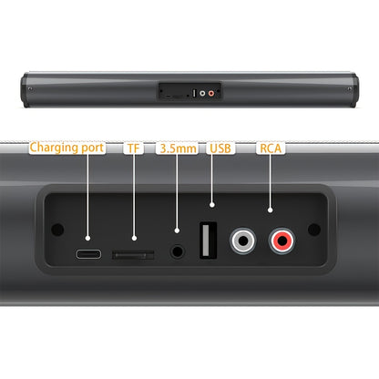 20W Home Theater Bar Speaker System with Built-in Subwoofer - Wireless & Wired, USB Charging, Remote Control, 5.0 Surround Sound, Ideal for TV, Computer, and Music Players, Home Entertainment | Modern Home Theater | Durable B