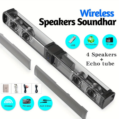 20W 3D Wireless Home Theater Computer Stereo Surround Speakers - Transformable into Two TV Speakers - Perfect Gift for Any Occasion