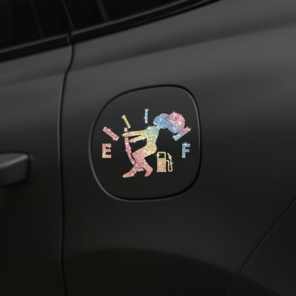 1pc Car Sticker Fuel Consumption Sticker Shiny Fuel Tank Cap Sticker Car Body Fuel Tank Cap Decorative Sticker Cartoon Reflective Personality Car Sticker