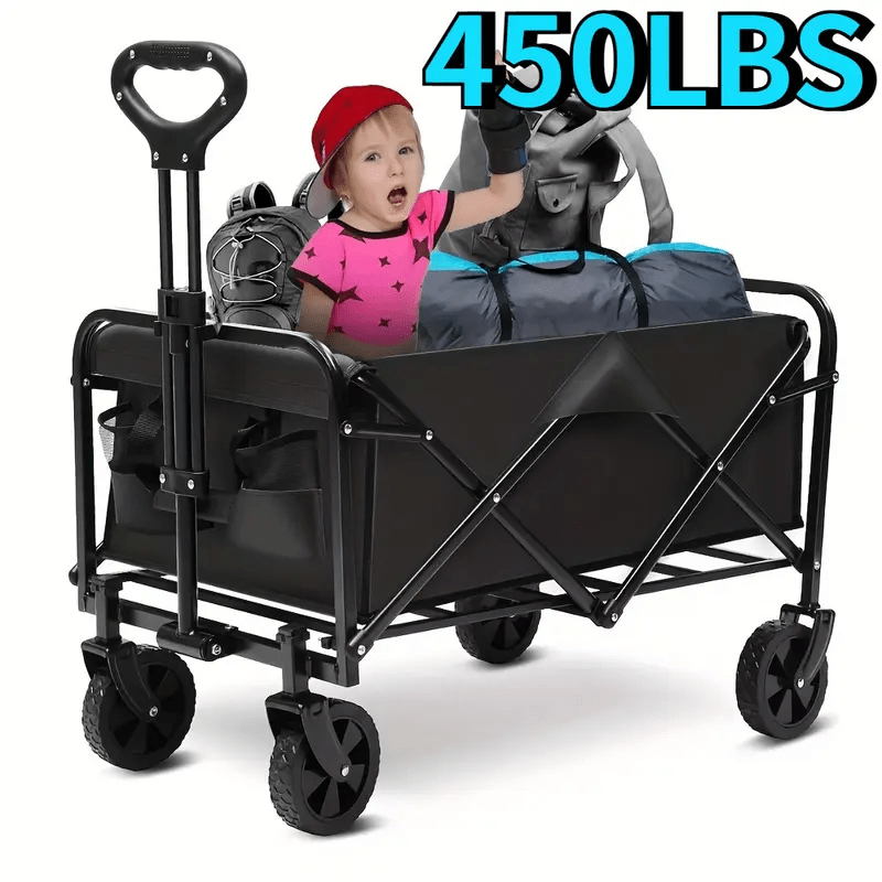 Heavy Duty] AIRRDELI Heavy Duty Foldable Wheeled Cart | Utility Cart for Groceries, Sports, Gardening, Shopping and Camping | Youngsters' portable folding cart
