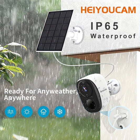 Security Camera Wireless Outdoor, 3MP Night Vision with Spotlight, Wire-Free Battery Solar Powered, Human Detection, with Solar Panel, PIR Human Detection, 2-Way Talk, IP65 Waterproof, SD Card/Cloud Storage, Security Cameras