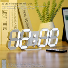 Load image into Gallery viewer, KOMUGI 9.7&quot; Digital LED Wall Clock with Remote Control - USB Powered, Auto Dimmable, Alarm, Large Display for Bedroom &amp; Living Room, Living Room Decor | Cubeshaped Design | Durable LED Numerals, Clock for Living Room
