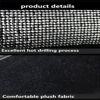 2pack Car Setting Seat Belt Protector Leather Bag Edge Shoulder Protector Car Interior Full Of Artificial Diamonds Modified Decoration Supplies