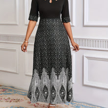 Load image into Gallery viewer, Flawless Floral Print Cut Out Dress - Chic Half Sleeves &amp; Stylish Crew Neck - Perfect for Parties &amp; Banquets - Feminine Elegance - Premium Womens Clothing
