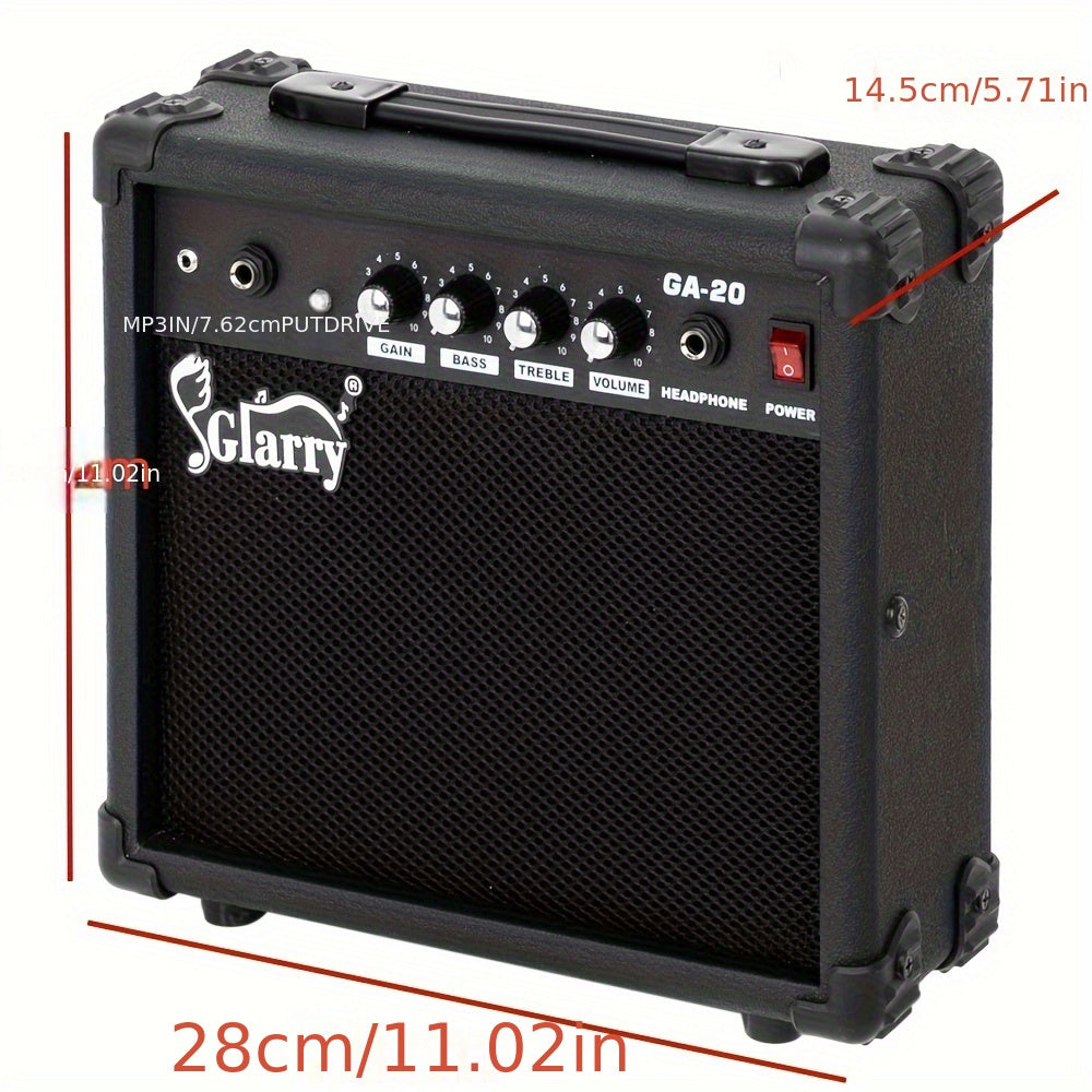 20W Electric Guitar Combo Amp - Compact, Portable, and Powerful GA-20 Amplifier for Beginners and Professionals - Ideal for Practice, Performance, and Recording