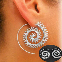 Load image into Gallery viewer, Silvery Big Textured Hoop Earrings Women&#39;s Jewelry Silver Plated Female Accessories 1Pair
