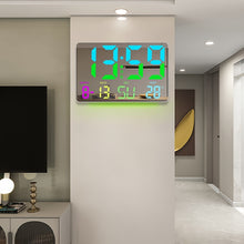 Load image into Gallery viewer, 1pc Multifunctional RGB Colorful Digital Remote Control Wall Clock (clock And Remote Control With Button Battery)

