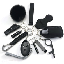 Load image into Gallery viewer, 12pcs Safety Keychain Full Set, Self Defense Security Keychain Set With Personal Alarm, Protective Keychain Accessories Gift For Women Valentines Gift
