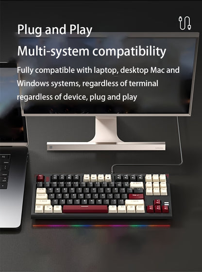 MageGee 75% Mechanical Gaming Keyboard With Blue Switch, LED Backlit Keyboard, 87 Keys Compact TKL Wired Computer Keyboard For Windows Laptop PC Gamer Gift For Birthday/Easter/Boy/Girlfriend