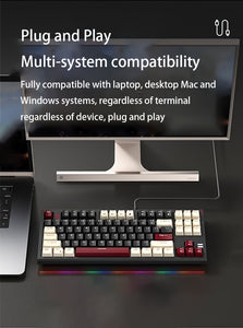 MageGee 75% Mechanical Gaming Keyboard With Blue Switch, LED Backlit Keyboard, 87 Keys Compact TKL Wired Computer Keyboard For Windows Laptop PC Gamer Gift For Birthday/Easter/Boy/Girlfriend