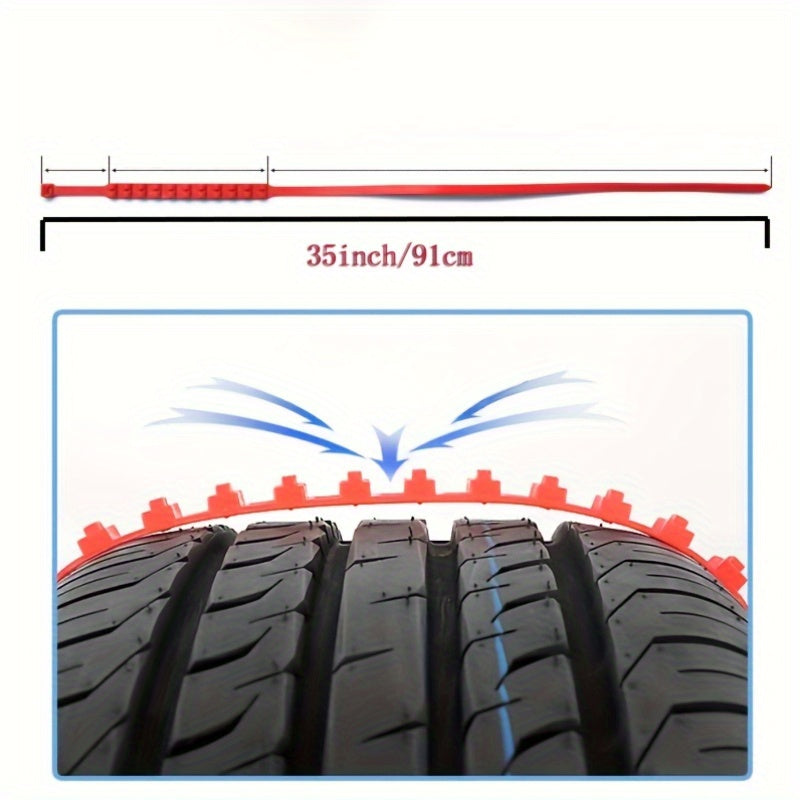 10pcs Set of Men'S Car Accessories PE Snow Chains, Quick 2-Second Disassembly, Emergency Anti-Skid Chains for Cars And Motorcycles, Strong Grip for Winter And Off-Road Traction - Easy to Install, Anti-Skid, Wear-Resistant And