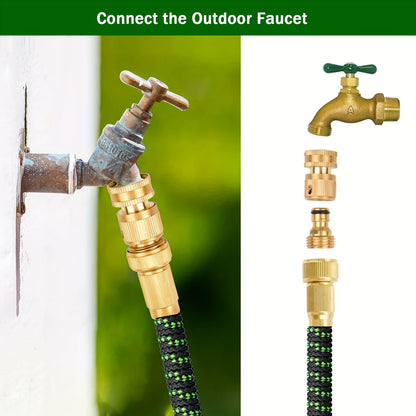 6 Sets, Garden Hose Quick Connector, Solid Brass 3/4 Inch GHT Thread Fitting No-Leak, Water Hose Female And Male Easy Connect
