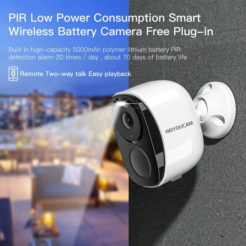 Security Camera Wireless Outdoor, 3MP Night Vision with Spotlight, Wire-Free Battery Solar Powered, Human Detection, with Solar Panel, PIR Human Detection, 2-Way Talk, IP65 Waterproof, SD Card/Cloud Storage, Security Cameras