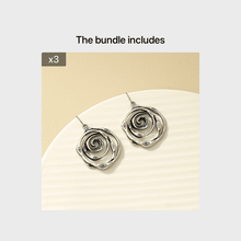 Load image into Gallery viewer, 1pair Vintage Geometric Drop Dangle Earrings - Silver Plated for Women&#39;s Party and Holiday Decor Gifts
