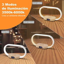 Load image into Gallery viewer, Advanced LED Desk Lamp with Wireless Charger, USB Port, and Multi-Functional Clock - Foldable, Adjustable, and Energy-Efficient - Perfect for Desktop, Bedroom, Bedside, Office, and Study
