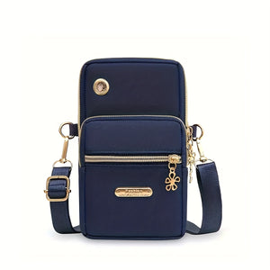 Mini Fashion Cellphone Bag, Trendy Zipper Crossbody Bag, Women's Casual Handbag, Card Holder & Purse