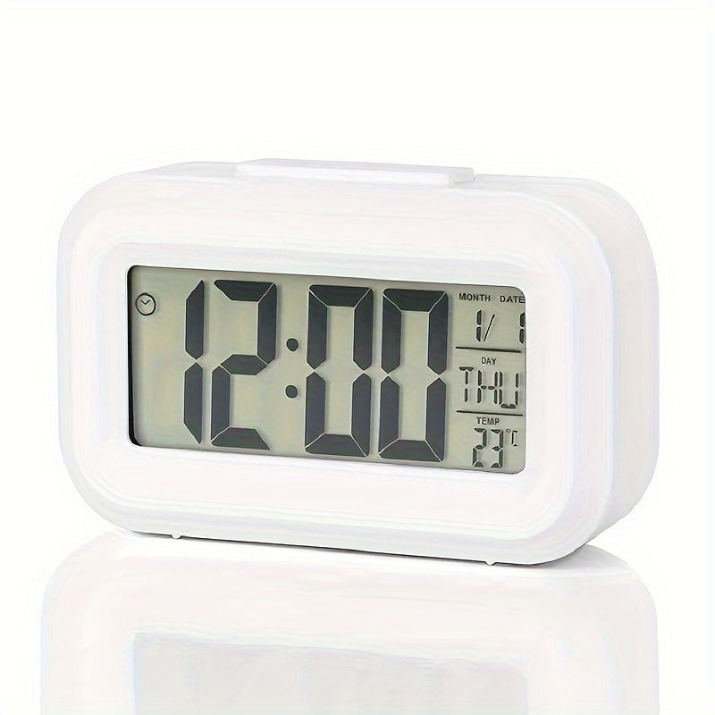 Sleek Digital Alarm Clock with Temperature Sensor, Luminous LED Display, Sleep Timer - A Chic, Smart Room Decor Piece