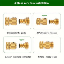 Load image into Gallery viewer, 6 Sets, Garden Hose Quick Connector, Solid Brass 3/4 Inch GHT Thread Fitting No-Leak, Water Hose Female And Male Easy Connect
