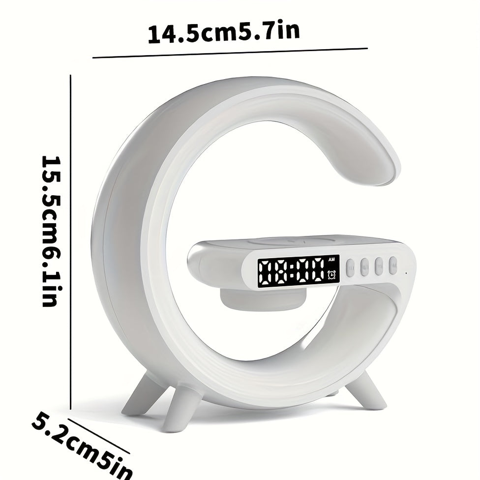 LED Smart Alarm Clock with Wireless Charger and Music Speaker – Night Starry Light & Colorful Home Atmosphere, USB Powered