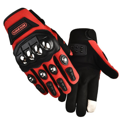 A Pair Of Durable Touch -screen Motorcycles And Electric Bicycle Gloves, With Stainless Steel Protection -not Water Washing Polyester Fiber, Outdoor Leisure